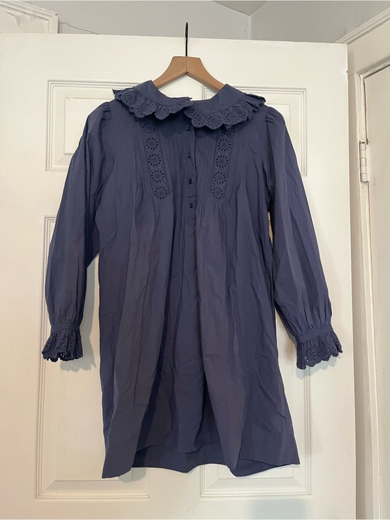 Doen Dresses & Skirts - Doen Navy Eyelet-Collar Mini Dress